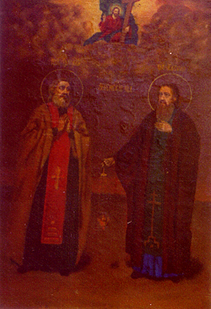 Преподобные Григорий и Кассиан. Икона из церкви в Шуйском